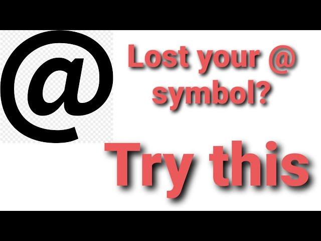 How To Get The @ at Symbol Back On Your Keyboard Shift 2 Quotes " "  @ How To Type at @ #computer