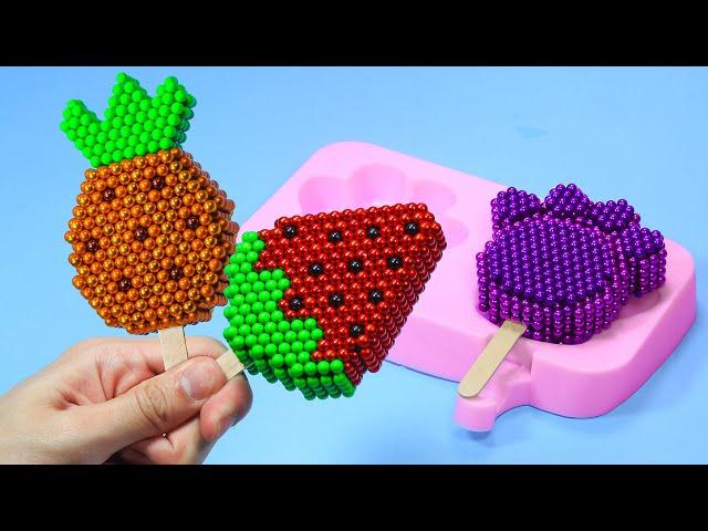 Magnet Cooking: Making Fruit Ice Cream Pops with Magnetic Balls! 