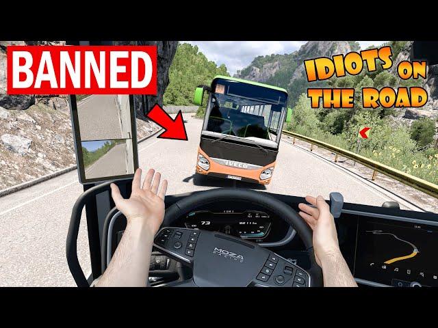 IDIOTS on the road #109 | BANNED LIVE on video | Real Hands Funny moments - ETS2 Multiplayer