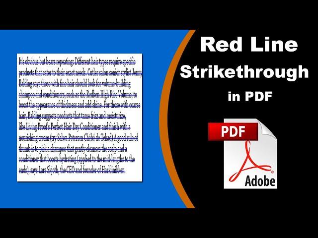 How to Add Red Line Strikethrough in PDF with Adobe Acrobat Pro 2020