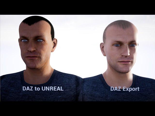 Daz to Unreal comparison with Daz export