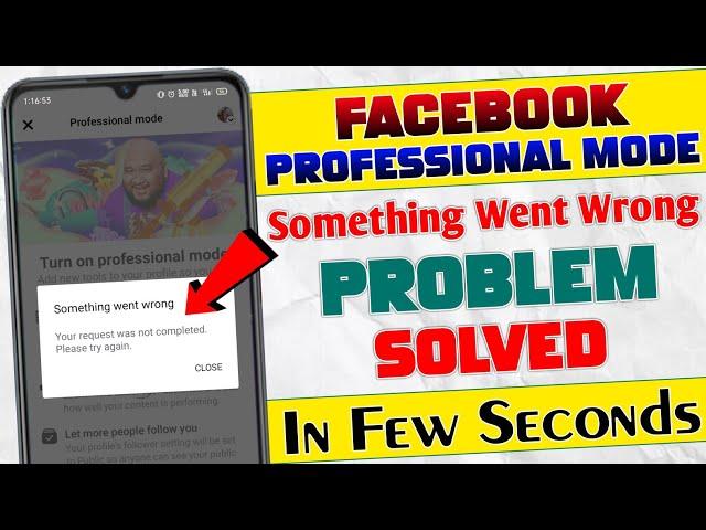 Facebook Professional Mode Not Working Problem Solve || how to turn on Facebook Professional Mode