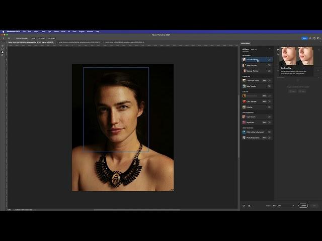 Adobe Photoshop Tutorial - AI features 2024 - Neural Filters - Skin Smoothing