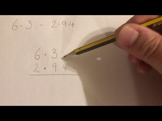 How to subtract decimal numbers