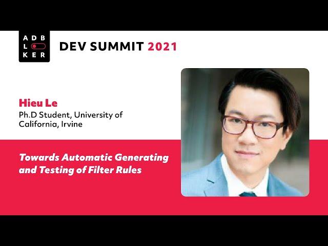 Hieu Le: “Towards Automatic Generating and Testing of Filter Rules” ABDS 2021