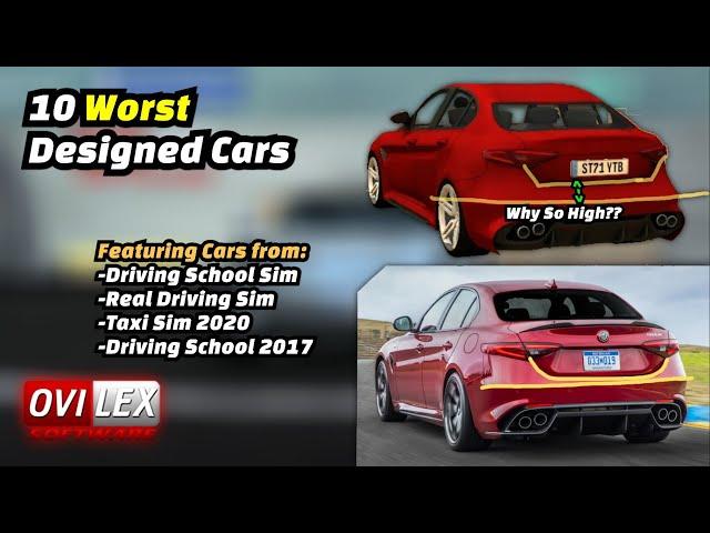 OVILEX Car Driving Games - Top 10 Worst Car Design Models | Cars That Need To Be Remodelled/Improved