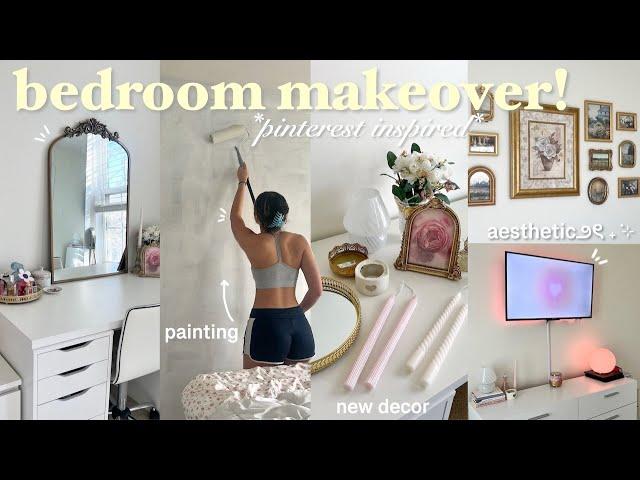 AESTHETIC BEDROOM MAKEOVER *pinterest inspired*