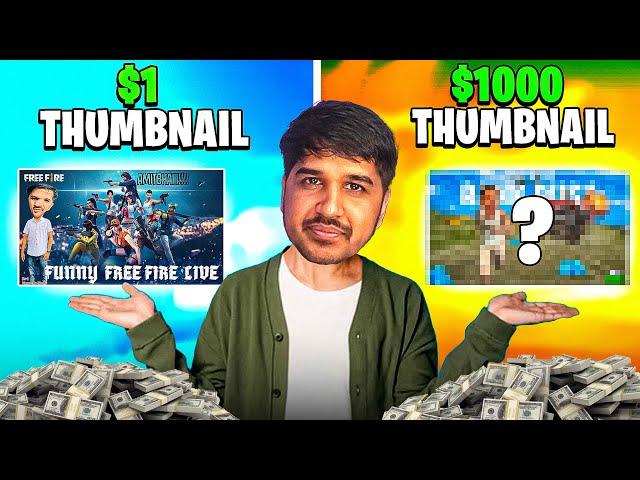 $1 vs $1,000 Free Fire Thumbnail - Reaction