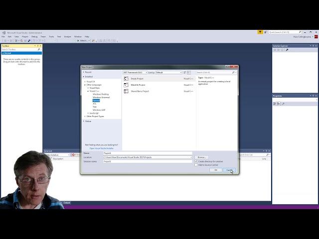 How to create C projects in Visual Studio