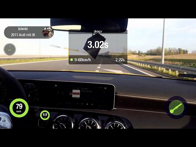 Mercedes amg a45s 422ps launch control 0-100km/h 0-200 km/h 1/4