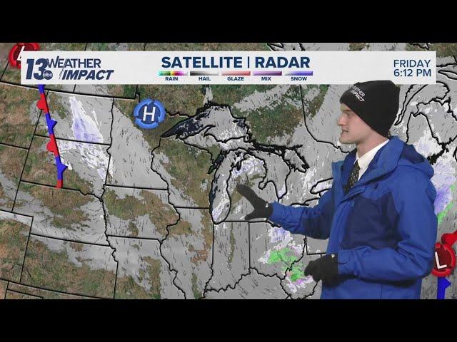 13 ON YOUR SIDE Forecast: Flurries near the lakeshore otherwise quiet and cold