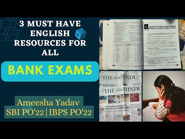 3 Best Resources||Get Easily 30/30 In English-By SBI PO Ameesha Yadav|| For Every Bank Exams||