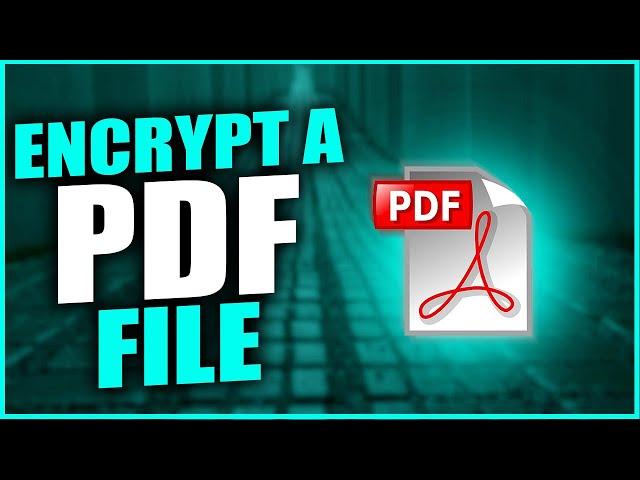 How to encrypt a pdf file 2024 | password protect PDF file