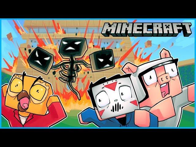 we spawned the wither boss and it destroyed nogla's house... Minecraft ep 9