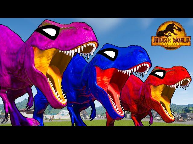 Epic Tyrannosaurus Rex vs Pro 8 Superhero Dinosaurs l Jurassic World Evolution 2 Dinosaur Fight 2