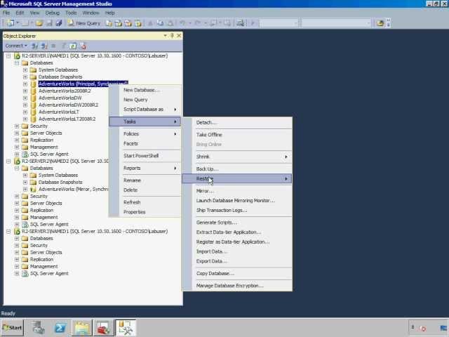 MS SQL Server 2008 R2 Database Mirroring