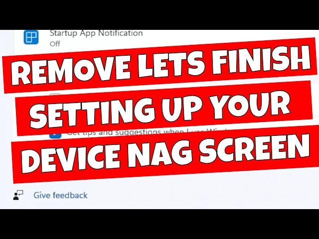 How To Disable Or Stop Let's Finish Setting Up Your Device Screen Windows 11