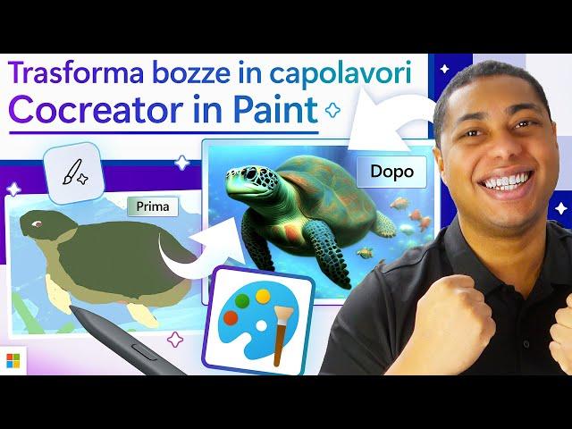 Cocreator in Paint trasforma con l'AI bozze in capolavori digitali | Copilot+ PC