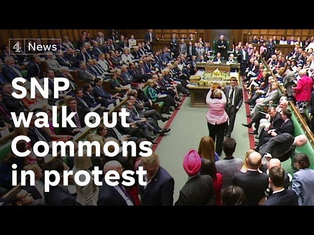 Scottish National Party walk out of Commons in protest