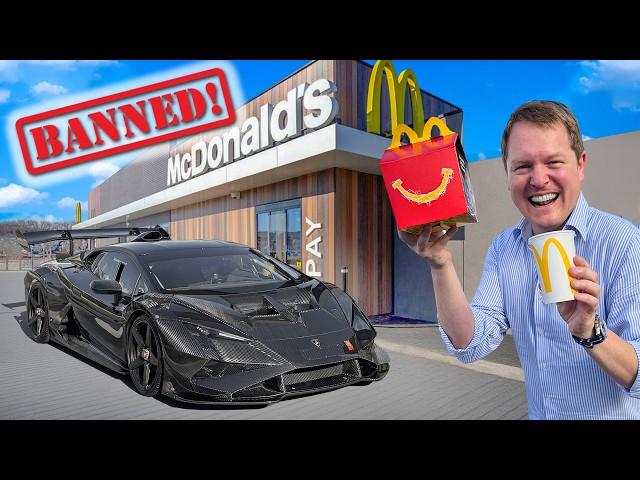 LAMBORGHINI RACECAR vs McDONALD's DRIVE THRU!