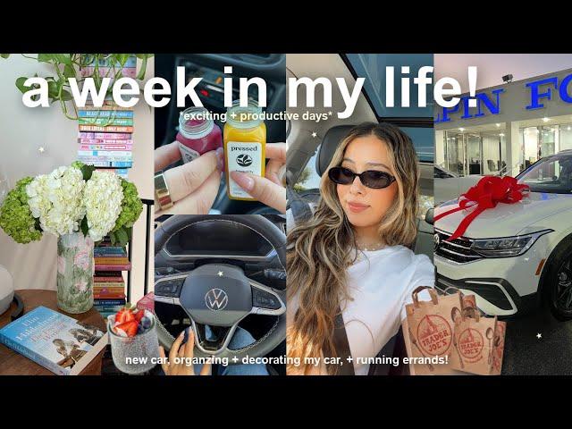 VLOG! getting my new car, organizing + decorating, running errands, & staying productive!