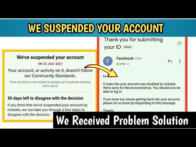 We Suspended Your Account 30 Days Left To Disagree Decision | We Received Your Information Solution