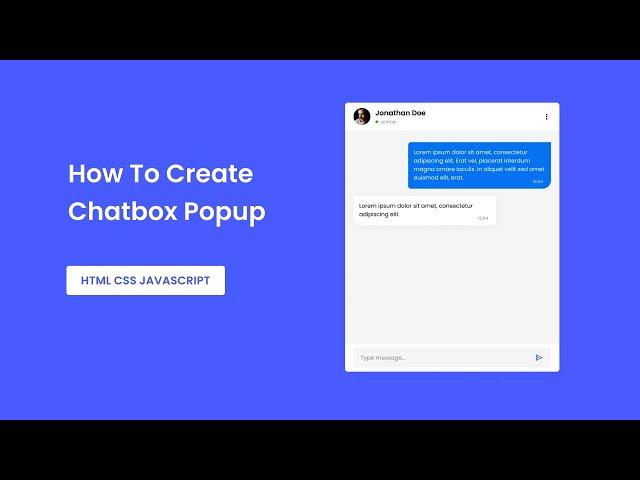 How To Create Chatbox With HTML CSS And Javascript