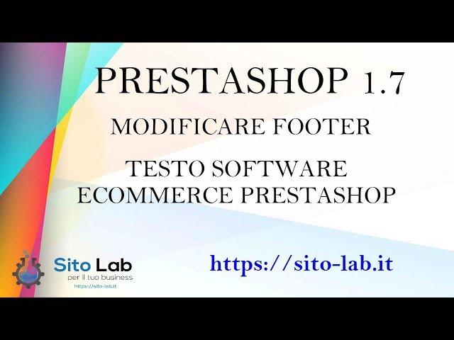 prestashop 1.7 modificare footer scritta software di prestashop