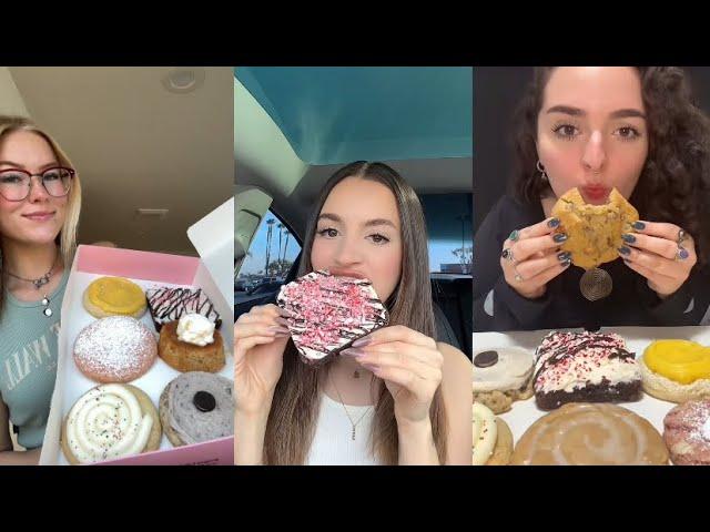 TikTok ASMR mukbang compilation! CRUMBL COOKIES DEC 2-7