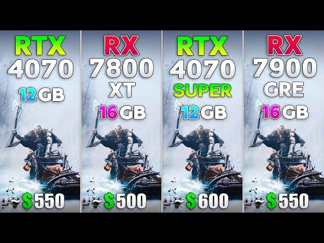 RTX 4070 vs RX 7800 XT vs RTX 4070 SUPER vs RX 7900 GRE - Test in 8 Games