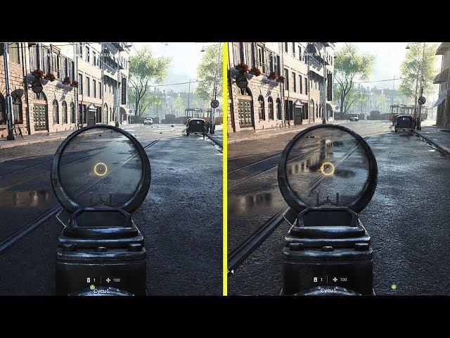 Battlefield V - Ray Tracing On vs Off / Frame Rate Test - Rotterdam Map Graphics Comparison