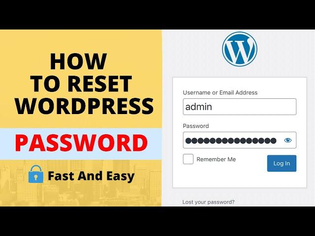 How to reset your wordpress admin password Easy and Fast