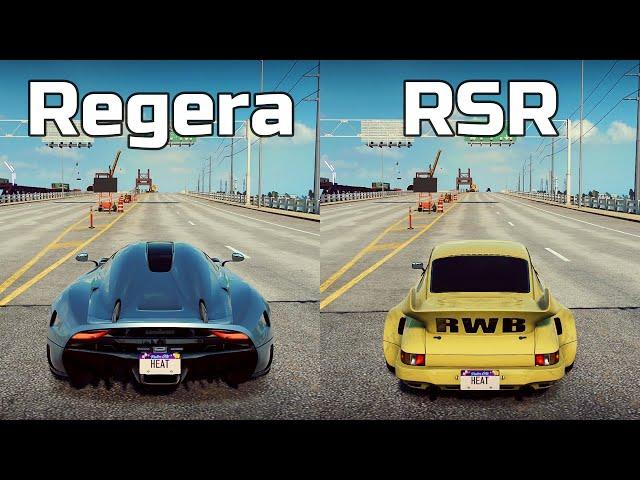 NFS Heat: Koenigsegg Regera vs Porsche 911 Carrera RSR - Drag Race