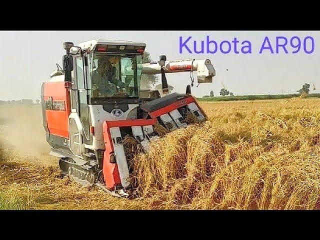 Kubota AR90 combine Harvester field working | made in Japan mini Kubota harvester |import from Japan