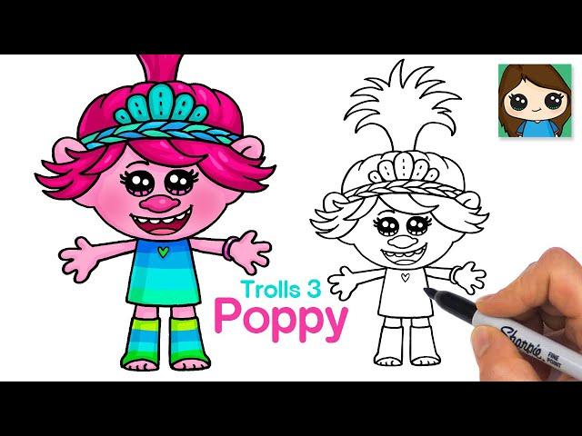 How to Draw Queen Poppy | Trolls Band Together