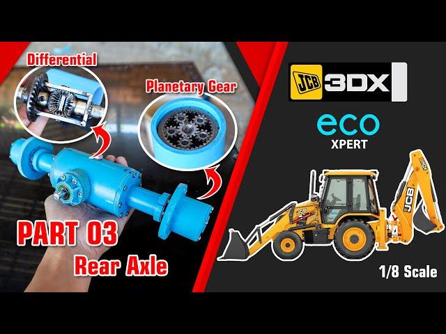 Making JCB 3DX Backhoe 1/8 scale form PVC - Part 03 (Rear Axle) differential, planetary gear