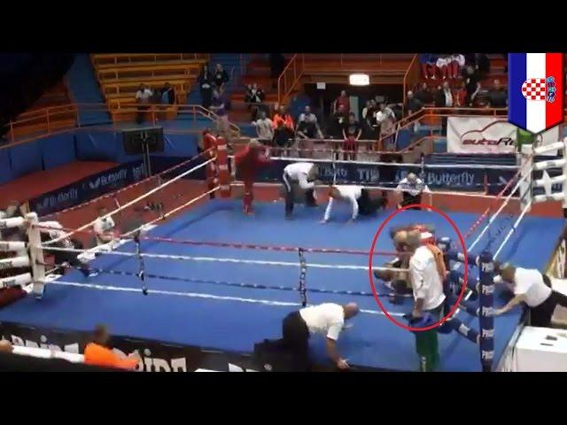 Boxer attacks referee: Croatia’s Vido Loncar knocks out official after losing fight