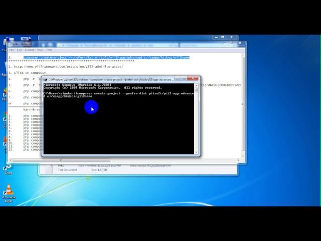 How to install yii2 app advanced with composer by using command prompt