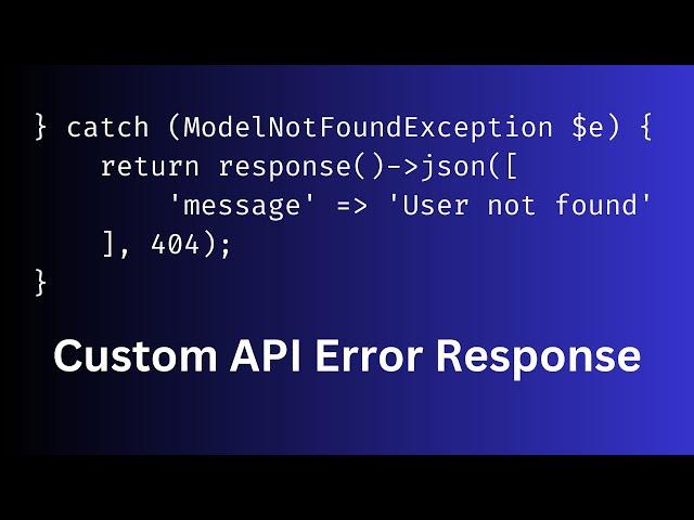 Laravel API: Override "Model Not Found" with Exception