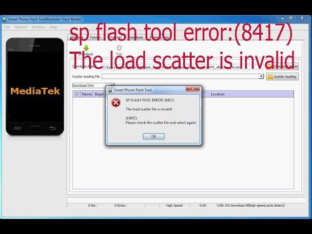 The load scatter file is invalid! [SOLVED]? SP FLASH TOOL: ERROR (8417)..