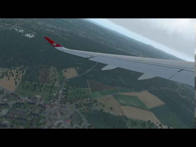 First Flight FF A350, X-plane 11, T/O ZRH RWY 16, VEBI3S Departure