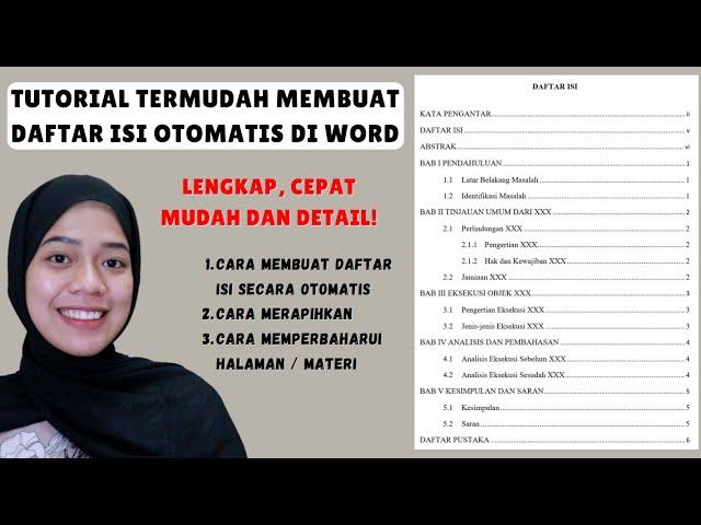 CARA MEMBUAT DAFTAR ISI OTOMATIS DI MICROSOFT WORD | TUTORIAL