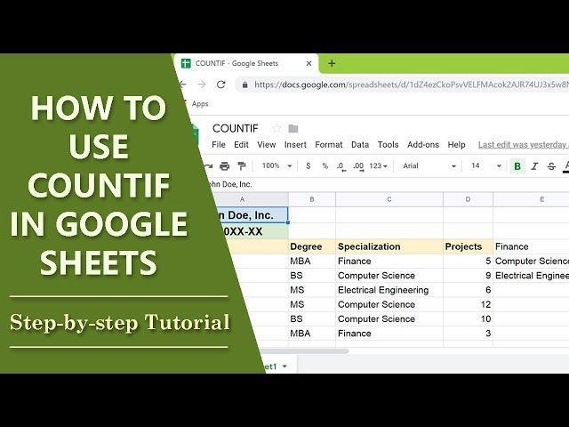 COUNTIF Google Sheets | How to Use COUNTIF | Step-by-Step Tutorial