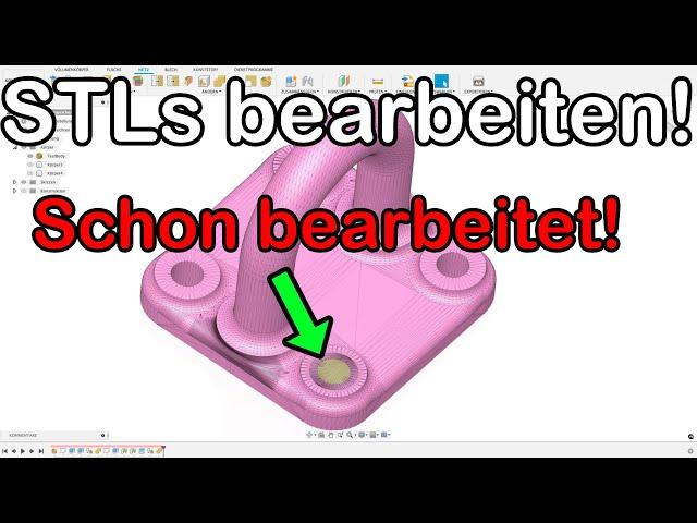 In 30 Sekunden STL bearbeiten  Löcher schließen ändern || Fusion 360 2023 Tutorial Deutsch CAD