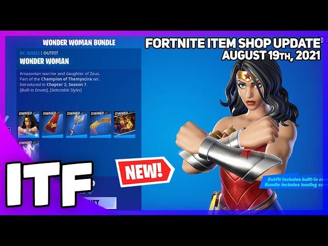 Fortnite Item Shop *NEW* WONDER WOMAN BUNDLE! [August 19th, 2021] (Fortnite Battle Royale)