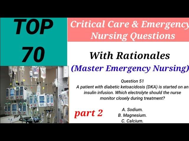 Critical Care & Emergency Nursing Questions with Rationale /Critical Care Think Like a Pro