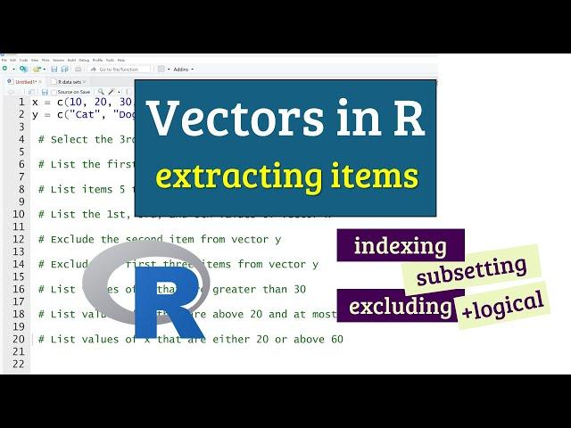 Select items from Vectors in R: Indexing and Subsetting in R Studio | A Beginner's Guide