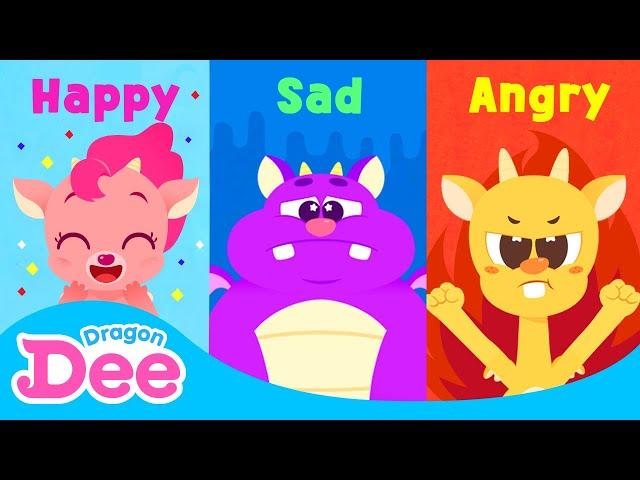 If You're Happy | Learn emotions! Happy, sad, scared, angry | Dragon Dee Nursery Rhymes & Kids Songs