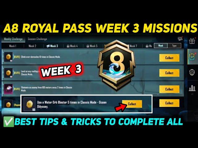 A8 WEEK 3 MISSION  PUBG WEEK 3 MISSION EXPLAINED  A8 ROYAL PASS WEEK 3 MISSION  C7S19 RP MISSIONS