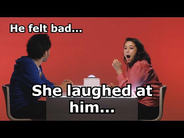 Psychopathic woman laughs at a bullied man